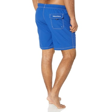 Nautica Maillot de Bain pour Homme Standard Uni à Séchage Rapide avec Logo Classique, Cobalt Vif, Grand