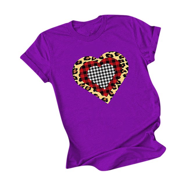 Hauts d'Été pour Femmes 2023 Femmes Décontracté Imprimé Manches Courtes Col Rond T-Shirt Ample Blouse Hauts