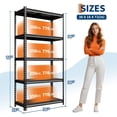 thumbnail image 4 of AKDSteel  5-Tier Industrial Steel Shelving Unit, Matte Black Storage Rack 35.4×15.7×72.0 in, 350 kg Capacity Per Shelf, 4 of 7