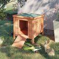 thumbnail image 2 of PawHut Wooden Rabbit Hutch Outdoor Pet House Orange, 2 of 10
