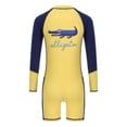 thumbnail image 2 of Haitryli Kids Rash Guard Swimsuit Boys Front Zip Swimwear Long Sleeve Bathing Suit UV Protection Yellow XL, 2 of 7