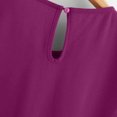 thumbnail image 4 of Chemise Décontractée pour Femme en Chiffon Uni à Manches Courtes et Col Rond, Blouse à Manches Courtes (Vin, 3TG), 4 of 6