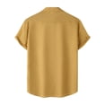 thumbnail image 4 of Birdeem Shirts for Men Men Casual Solid Turndown Short Sleeve Button Closure Shirt Hawaii Blouse, 4 of 12