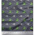 thumbnail image 1 of Soimoi Poly Crepe Fabric Geometric Shapes,Crocodile & Rhinoceros Kids Printed Fabric 1 Yard 52 Inch Wide, 1 of 3