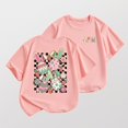 thumbnail image 5 of HNMKIU T-Shirt à Manches Courtes à Col Rond pour Garçons avec Imprimé de Pâques, Doux, Décontracté, Tenue de Vacances, Haut pour Enfants, Rose, 4-5 Ans, 5 of 5