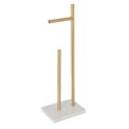 thumbnail image 2 of Era Twain Carrara Marble Freestanding Toilet Paper Holder, Warm Gold, 2 of 4