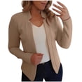 thumbnail image 2 of TIMIFIS Womens Casual Blazers Open Front Long Sleeve Work Office Jackets Blazer-CoffeeFall/Winter, 2 of 5