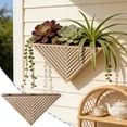 thumbnail image 1 of Komiseup Creativness Triangular Wooden Wall Mounted Plants Stand And Shelving Unit Wooden Plants Stand For Home Decor, 1 of 6