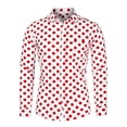 thumbnail image 1 of INSPIRE CHIC Chemise Habillée Ajustée pour Homme à Pois Imprimés à Manches Longues Boutonnée, 1 of 6