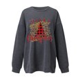 thumbnail image 5 of Chandails à Capuchon pour Femmes Mode Femmes Décontracté Imprimé Col Rond Manches Longues T-Shirt Ample Blouse d'Automne Chandail Tops Chandails en Molleton Sans Capuche Tenues d'Hiver pour Filles en Liquidation, 5 of 5
