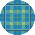 thumbnail image 1 of Ahgly Tapis Rond Lavable en Machine Intérieur Transitionnel Turquoise Vert, 7 Pieds Rond, 1 of 7