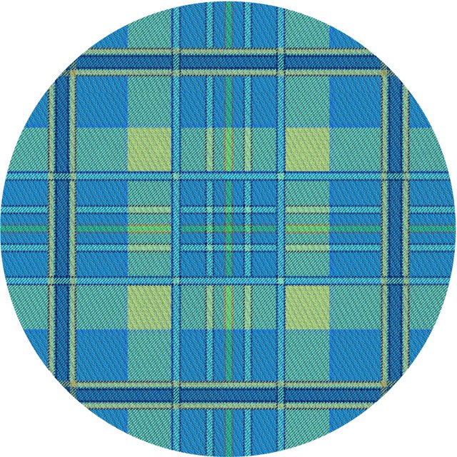 Ahgly Tapis Rond Lavable en Machine Intérieur Transitionnel Turquoise Vert, 7 Pieds Rond