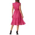 thumbnail image 3 of INSPIRE CHIC Robe en Mousseline pour Femme Sans Manches Taille Smockée Dorée Métallisée Star Robe de Soirée Rose Vif m, 3 of 6