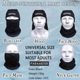 thumbnail image 4 of Adowan Balaclava Ski Mask- Fleece Thermal Breathable Winter Gear Neck Warmer Windproof Cold Weather Face Mask, Black, 4 of 6