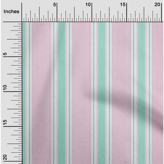 oneOone Cotton Poplin Fabric Multicolor Stripe Print Fabric By Yard 42 Inch Wide