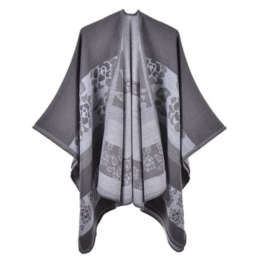 Hontri Châle Foulard en Solde, Châle de Voyage à Carreaux pour Femmes, Poncho Ouvert à l'Avant, Chandail Chaud Surdimensionné, Cardigan Châle Décontracté, Convient pour l'Automne et l'Hiver, Châles et Étoles pour Femmes