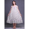 thumbnail image 3 of Bimba Lavender2 Floral Rose Mi-Mollet Vêtement de Nuit Femme Coton Imprimé Sans Manches Robe de Nuit Maxi X-Small, 3 of 6
