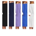 thumbnail image 3 of Robes à Col en V pour Femmes Mode Taille S-TTG Manches Courtes Jupe de Plage au-Dessus du Genou Robe Unie Robe d'Été Mode Urbaine Bleu Gem m, 3 of 7