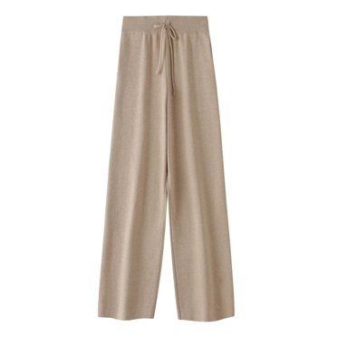 Pantalon Décontracté pour Femme Printemps Été Jambe Grand Jambe Droite Drapé Balayage de Plancher Pantalon en Laine Pantalon Habillé pour Femme Brun m