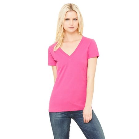 Bella + Canvas Ladies' Jersey Short-Sleeve Deep V-Neck T-Shirt