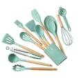 thumbnail image 2 of Birdeem Wooden Handle Silicone Kitchenware Set 14 Piece Round Barrel Set Non Stick Pot Cooking Spoon Kitchen Tools, 2 of 2