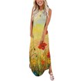 thumbnail image 1 of Robes for Femmes Courbes Summer Conception Robe Décontractée Progressive Cou Sans Manches Suspendu V-Cou Robe Longue Robes for Femmes 2023 Décontracté sur Clearance, 1 of 5