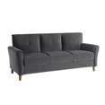 thumbnail image 2 of Topline Home Furnishings Grey Velvet Sofa-Loveseat Collection, 2 of 5