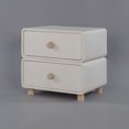 thumbnail image 2 of CBD020 - Cream Air Bedside Cabinet Nightstand with Two Storage, 2 of 4