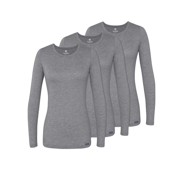 Adar Underscrubs for Women 3 Pack - Long Sleeve Underscrub Comfort Tee