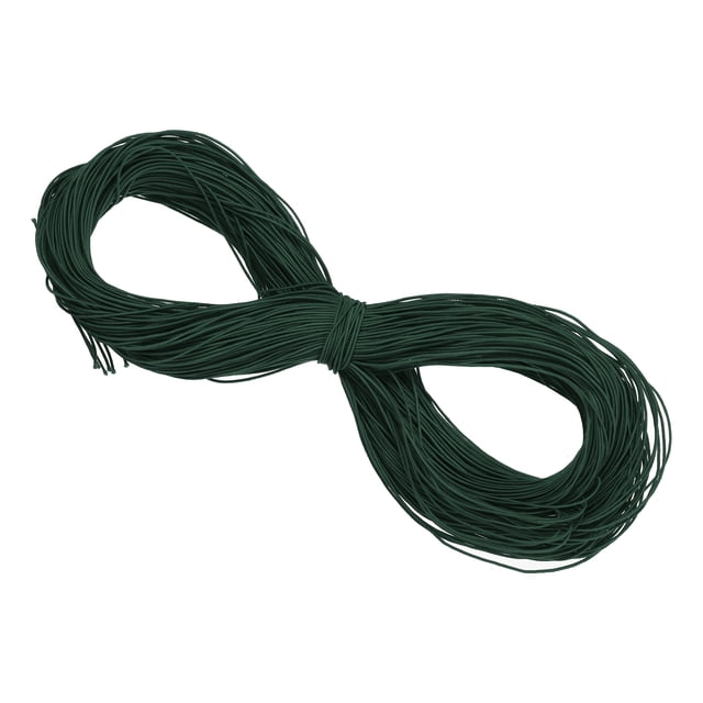 Uxcell Elastic Cord Heavy Stretch String Rope for Crafting DIY Sewing Hook Straps Camping Tie Down Strap Dark Green 1mm x 100m