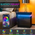 thumbnail image 4 of HOMCOM Nightstand, Side Table w/ LED Lights, for Bedroom, 4 of 10