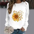 thumbnail image 2 of Rbaofujie Chandails d'Automne pour Femmes Femmes Mode Décontractée Imprimé Col Rond Ample Manches Longues T-shirt Hauts Blouse Blanc Chandails à Capuche pour Femmes, 2 of 4