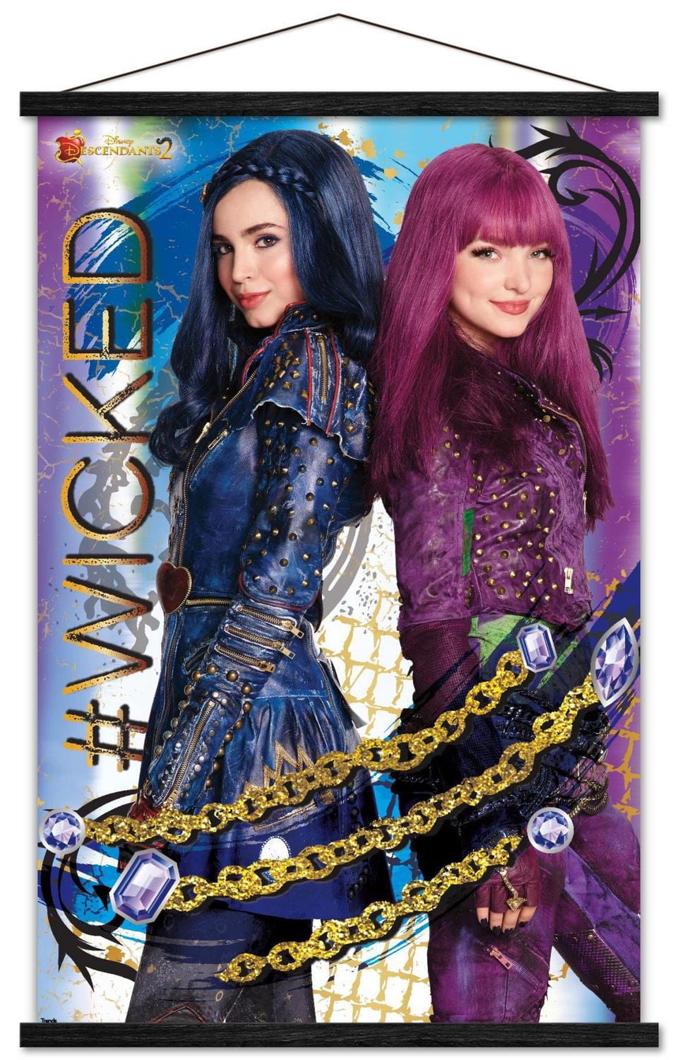 Disney Descendants 2 - Wicked Wall Poster, 14.725" x 22.375" Framed