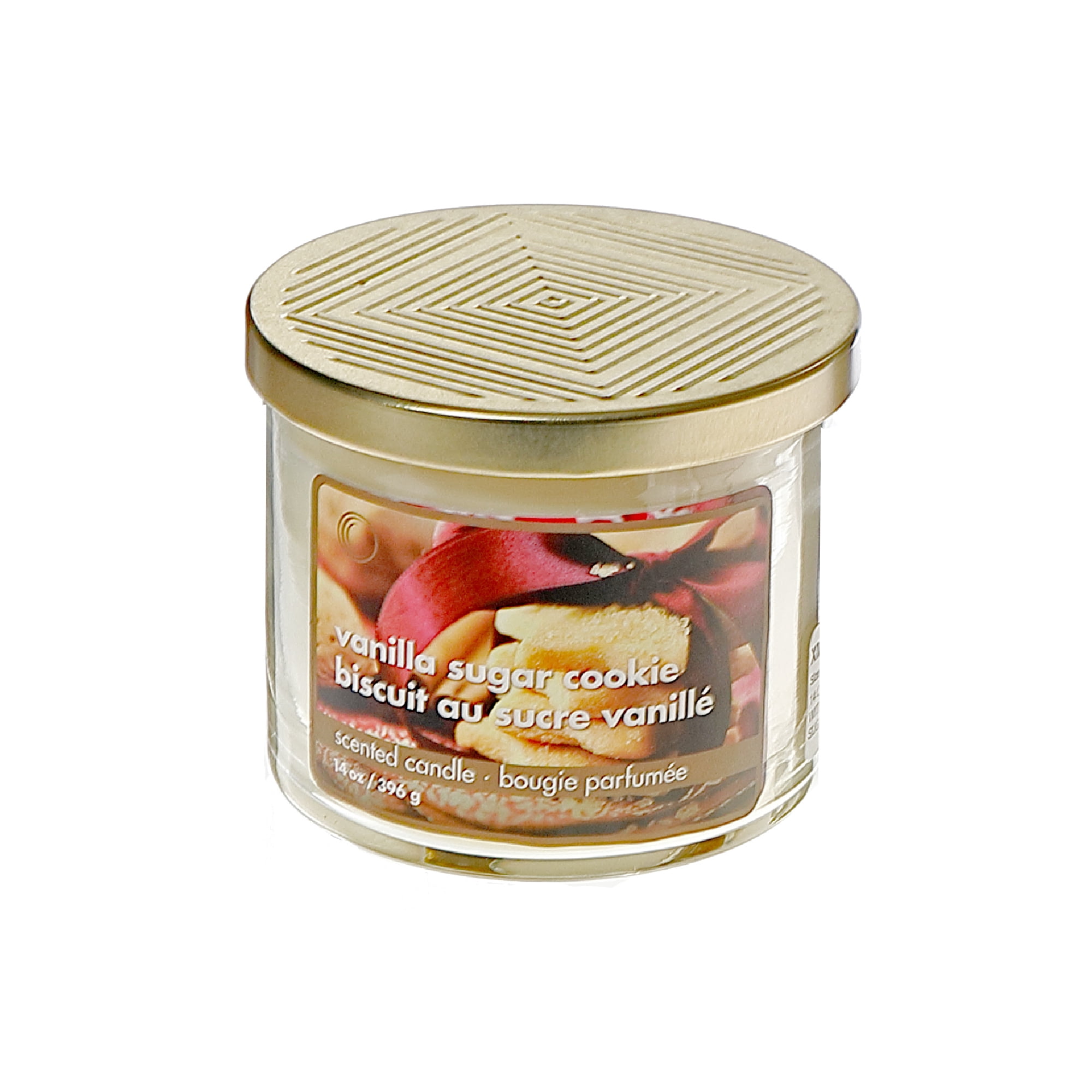 Bougie En Pot À 3 Mèches De 400 Ml Avec Couvercle En Métal (Biscuit Au Sucre Vanillé) - Lot De 2