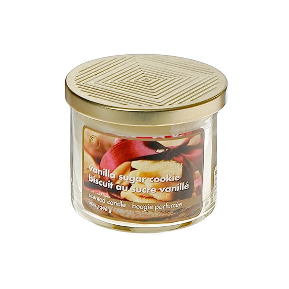 14 Oz 3 Wick Jar Candle With Metal Lid (Vanilla Sugar Cookie) - Set of 2