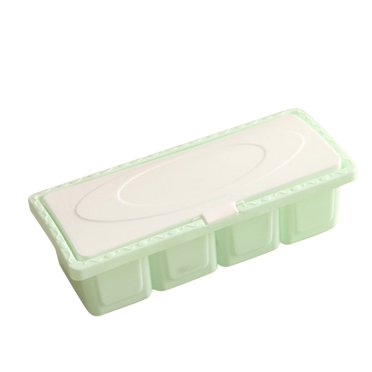 Boîte D'assaisonnement, Boîte de Rangement D'assaisonnement en Plastique à 4 Grilles, Contenants D'épices pour Condiments de Sel pour la Cuisine Domestique (Vert)