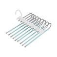 thumbnail image 1 of Green 9 Bar Foldable Pants Hanger Adjustable Stainless Steel Clothes organizer for Closet Space Saving Storage Rack 13.07X9.45X6.22 Inches Stainless Steel Green, 1 of 7