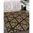 thumbnail image 3 of Ahgly Company Tapis d'Intérieur Lavable à la Machine, Carré, Transitionnel, Noir Brun, Tapis de Zone, 5 Pieds Carré, 3 of 7