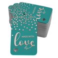 thumbnail image 1 of Inkdotpot Made With Love Text Bottle Tag Real Rose Gold Foil Favor Hang Tags 100 Pcs, 1 of 6