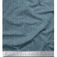 thumbnail image 1 of Soimoi Tissu Bleu Poly Georgette Labyrinthe Cube Géométrique Imprimés au Mètre 42 Pouces de Large, 1 of 3