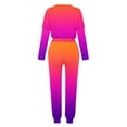 thumbnail image 5 of Mrat Womens 2 Piece Set 2 Piece Jogging Sets Gradient Color Polyester Long Sleeve Sweatsuits Sets Two Piece Track Suits Drawstring High Waist Pants Set Comfy Outfits T-Orange M, 5 of 5