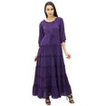 thumbnail image 1 of Bimba Robe Maxi d'Été en Coton à Manches 3/4 pour Femme, Taille à Cordon, 1 of 7