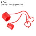 thumbnail image 3 of Unique Bargains 1x3/2' ID PVC Flat Face Hydraulic Quick Coupling Dust Cap and Plug Kit, Red 2Set, 3 of 5
