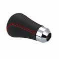 thumbnail image 4 of Car Manual Gear Shift Knob Shifter Black Leather Red Stitch 6 Speed Universal, 4 of 8