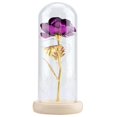 thumbnail image 1 of Noref Preserved Rose Flower LED Light with Glass Cover & Wooden Base Valentines'Day Wedding Gift, 1 of 8