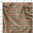 thumbnail image 2 of Soimoi Brown Heavy Satin Fabric Rabbit Animal Decor Fabric Printed Yard 54 Inch Wide, 2 of 6
