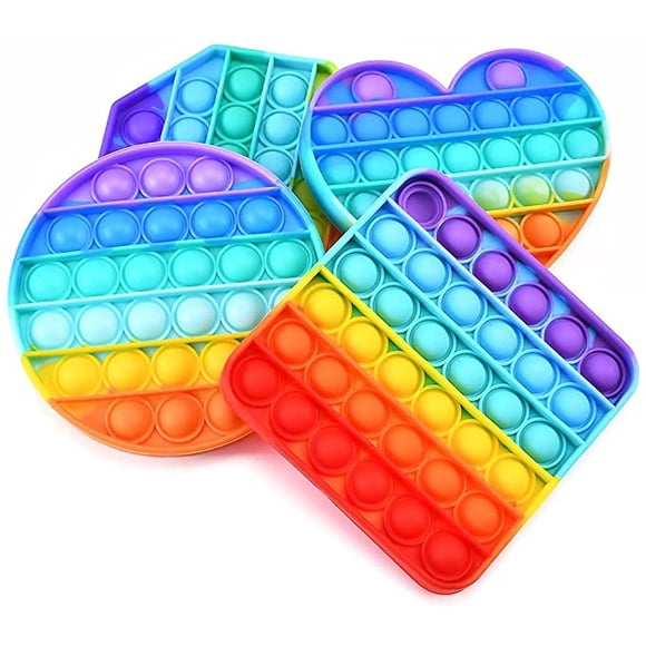 12 pack Andii Silicone Pop Its Fidget Toy | Bubble Popper Sensory Fidget Toy | Autism Anxiety OCD Special Needs Stress Reliever | Durable Washable Toy for 3+ Age Group (4 x each shape)