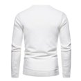 thumbnail image 3 of Penkiiy Chandails pour Hommes Mode Hommes Décontracté Manches Longues Col Rond Uni Dames Chandail Tricoté Hauts Chandails Blancs, 3 of 3