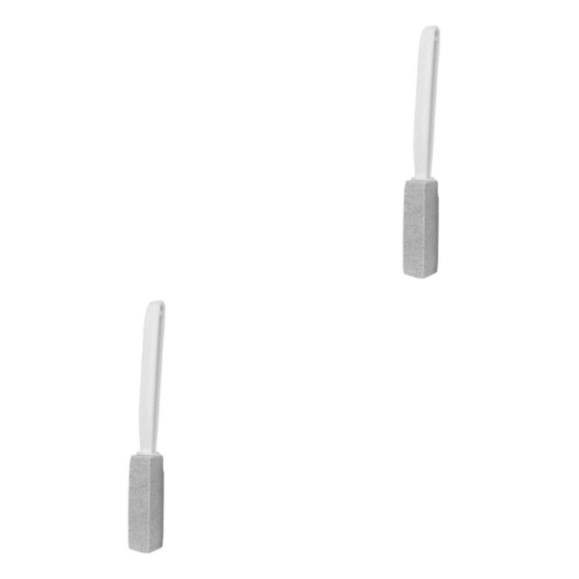 Transemion Pumice Stone Toilets Brush with Handle Grill Feet Rust Care Bath Pool for Gray 20.5cm 2Set