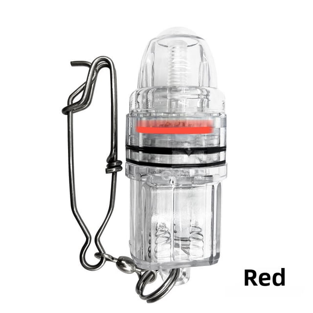 Red LED Underwater Fishing Light with Hanging Clip - Bright Night Bait Attractor, Waterproof, Durable Angling Gear for Deep-Sea & Night Fishing Adventures